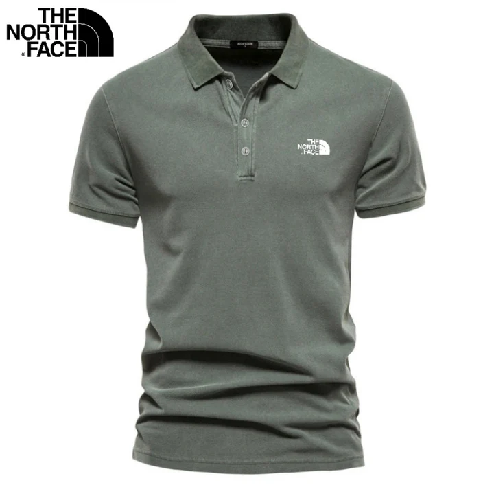 Men's Piqué Cotton Polo with Shirt Collar