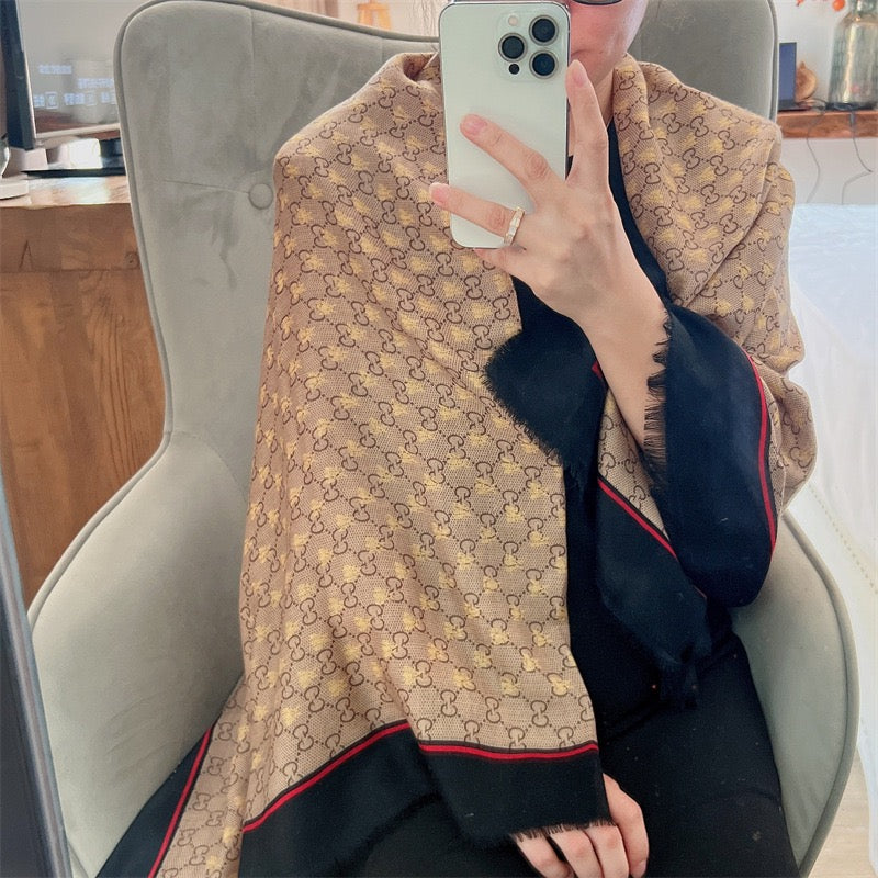 Gucci cashmere printed scarf