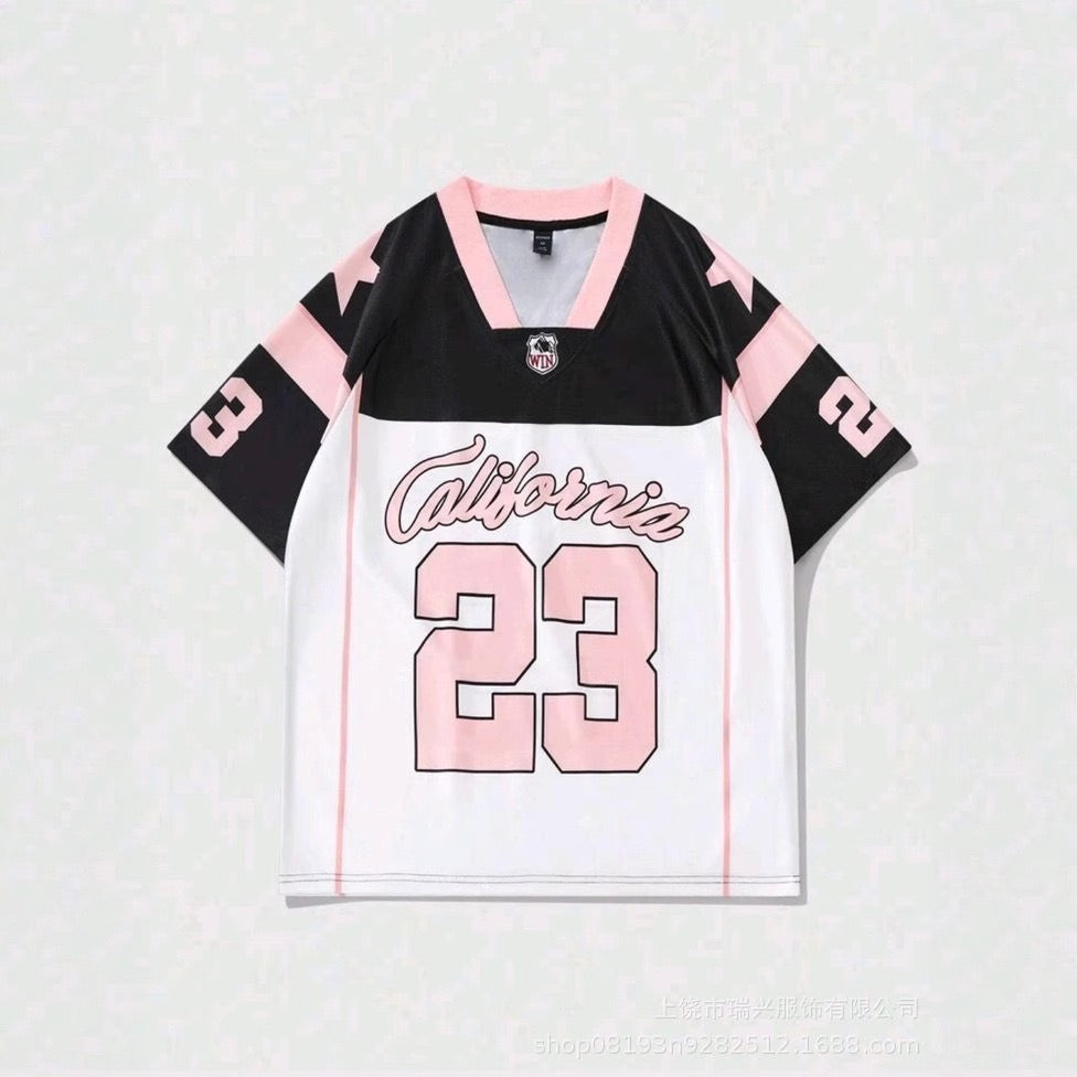 Casual V-Neck Short-Sleeve Jersey