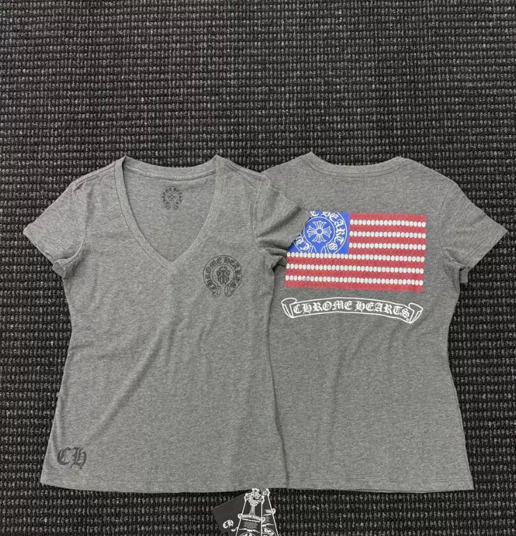 Women's V-Neck Printed Short-Sleeve T-Shirt