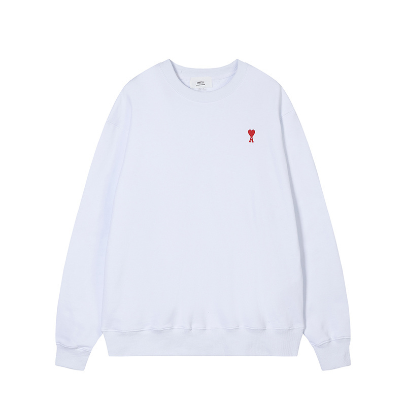 AMI SS26 Crewneck Sweatshirt with Heart Embroidery