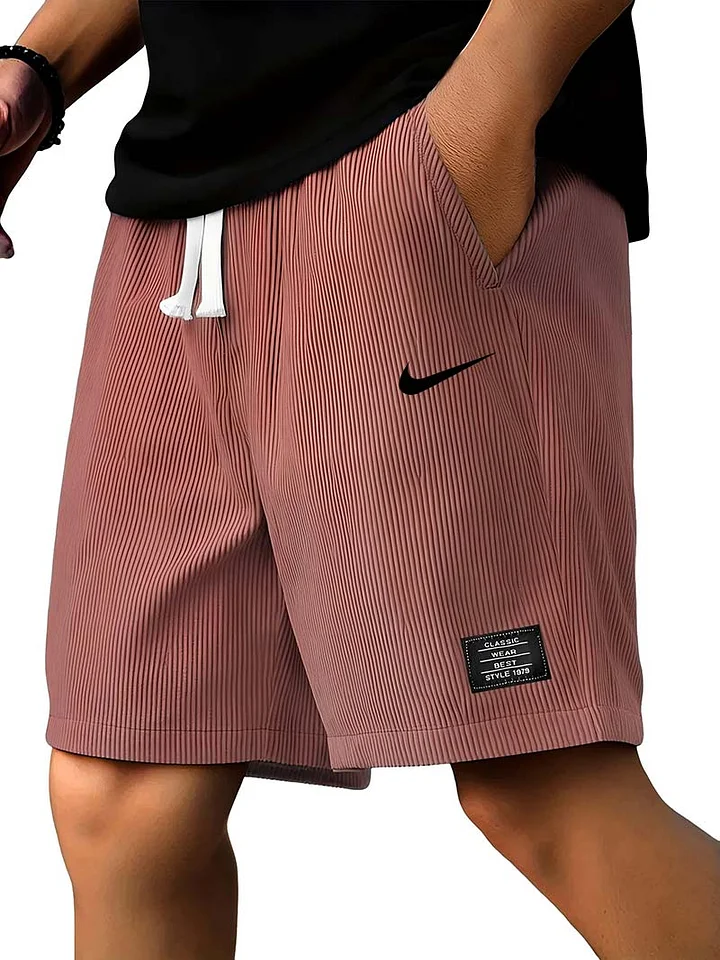 Men's Casual Ribbed Solid Color Shorts