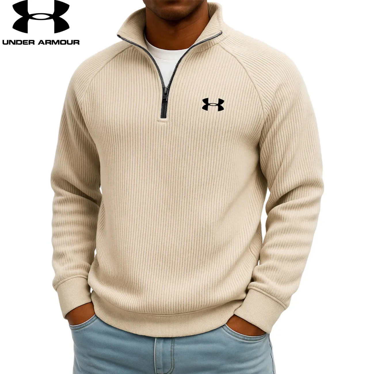 UA Ribbed Performance Quarter-Zip Sweatshirt