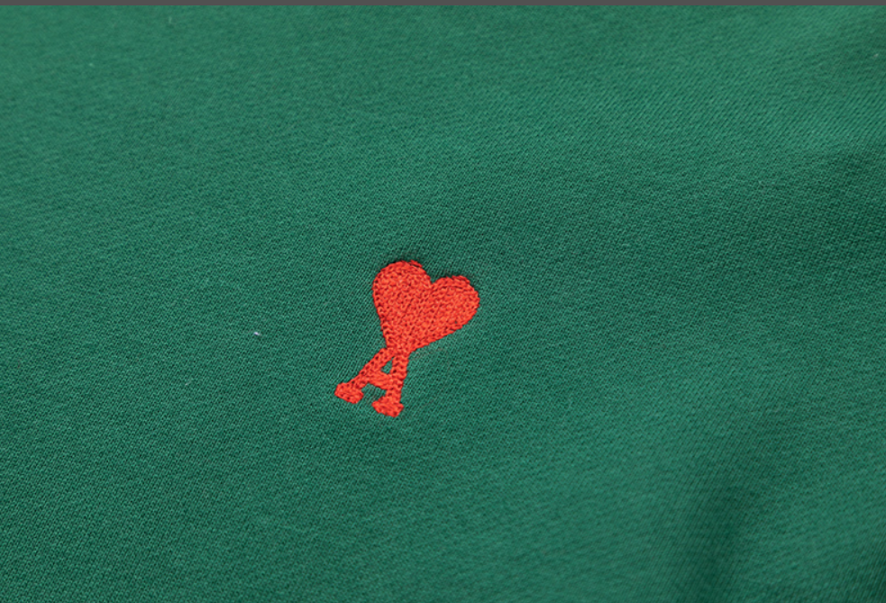 AMI SS26 Crewneck Sweatshirt with Heart Embroidery