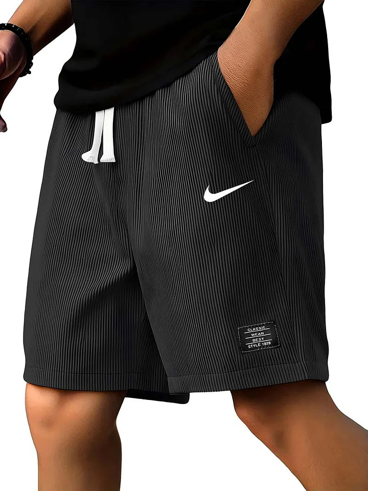 Men's Casual Ribbed Solid Color Shorts