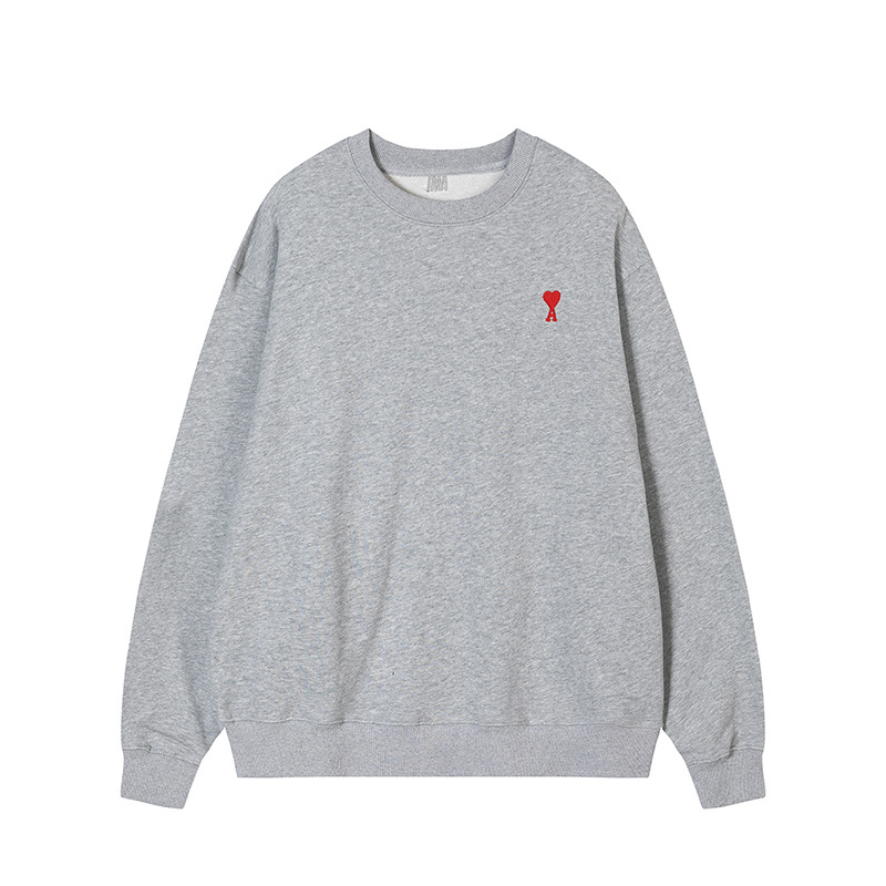AMI SS26 Crewneck Sweatshirt with Heart Embroidery