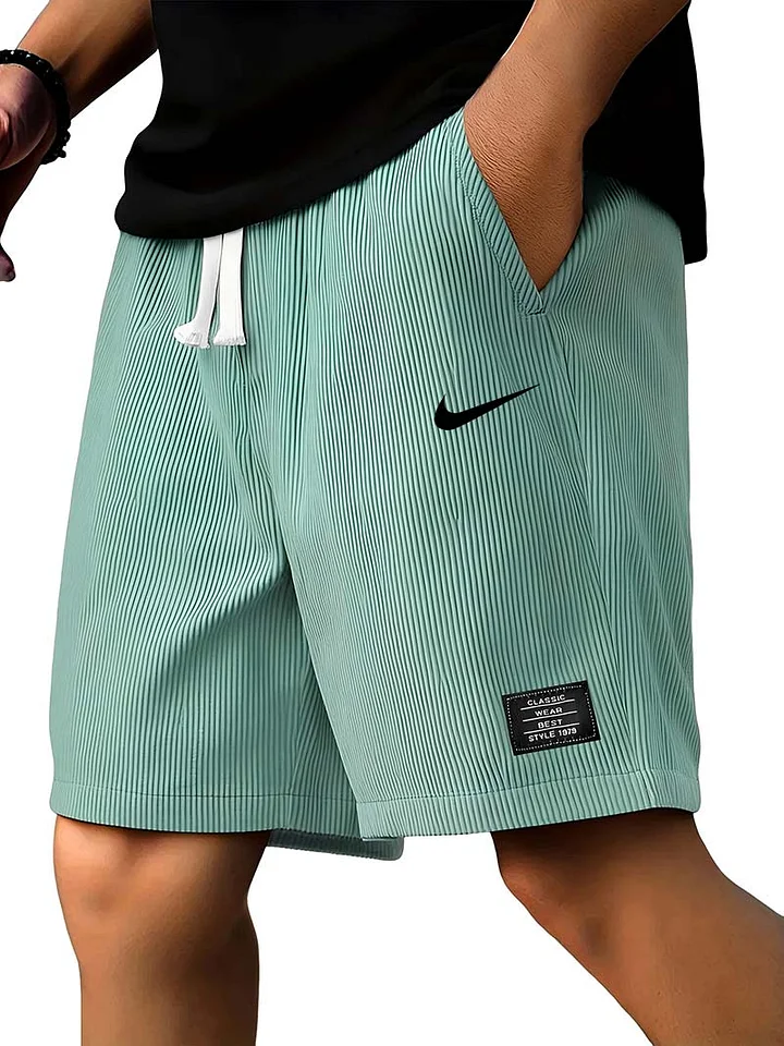 Men's Casual Ribbed Solid Color Shorts