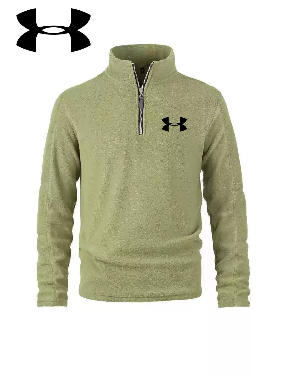 Men's stand-up collar zip-up fleece top