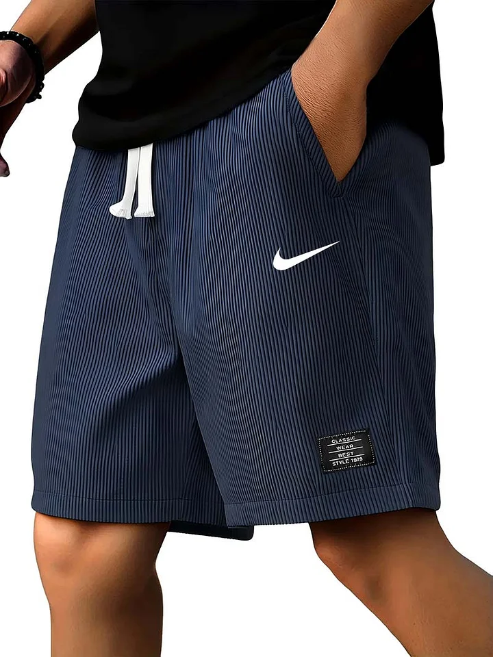 Men's Casual Ribbed Solid Color Shorts