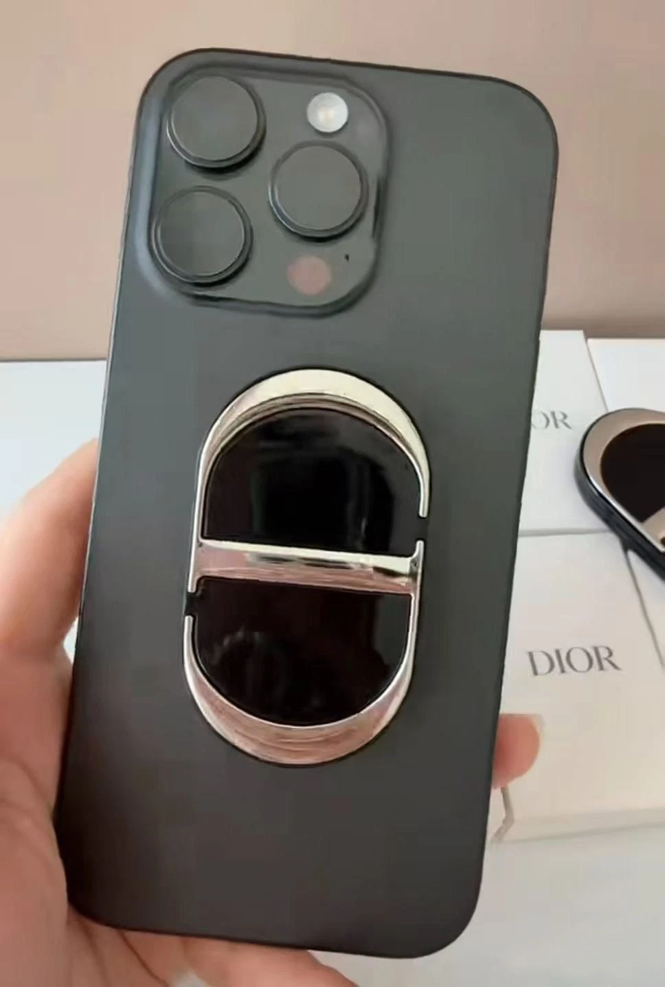 Dior New CD Logo Makeup Mirror with Phone Holder Stand Dual Mirror with Box