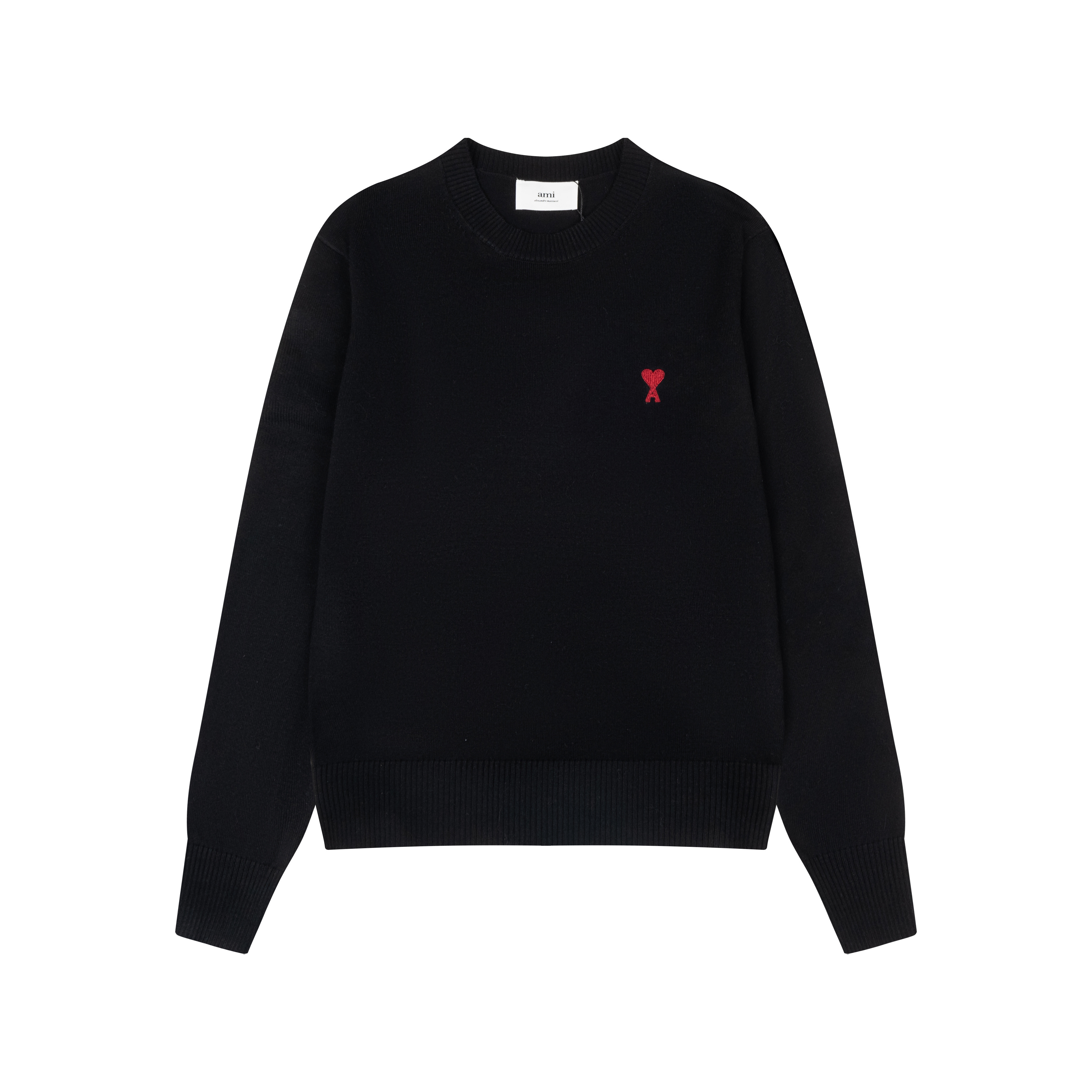 AMI SS26 Pure Cotton Embroidered Knitwear