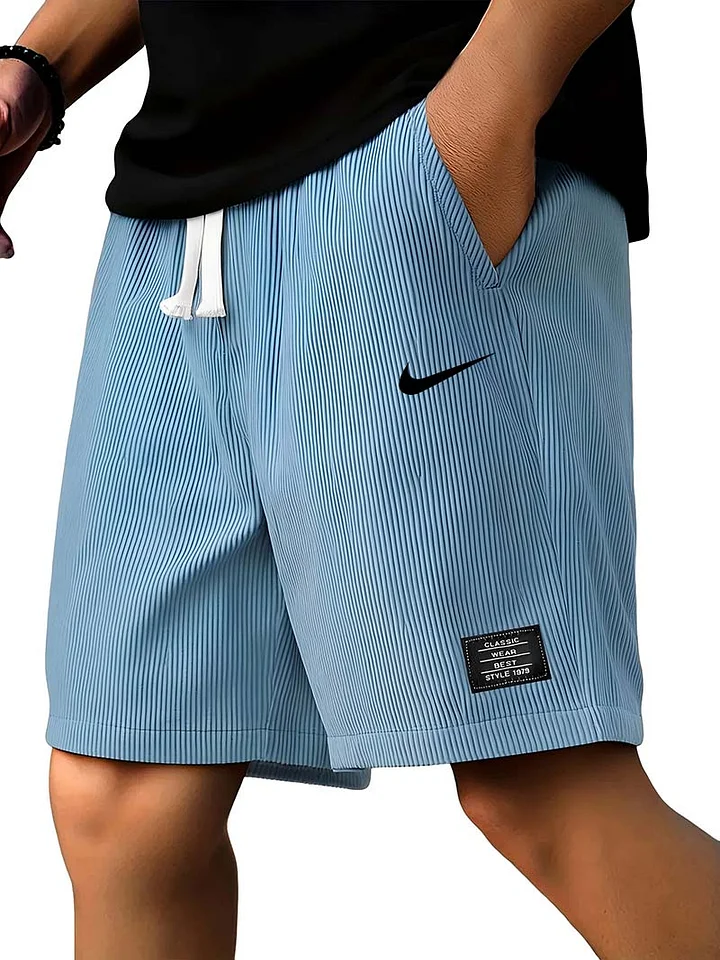 Men's Casual Ribbed Solid Color Shorts