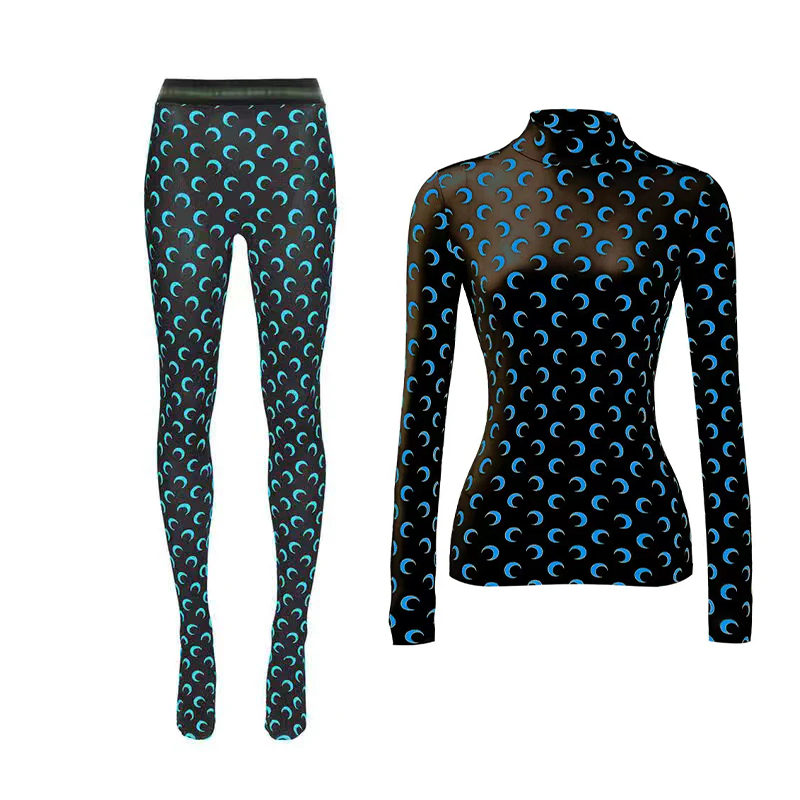 Moon Full Print Turtleneck Shirt + Pants
