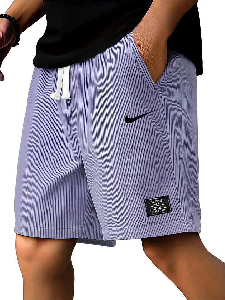 Men's Casual Ribbed Solid Color Shorts