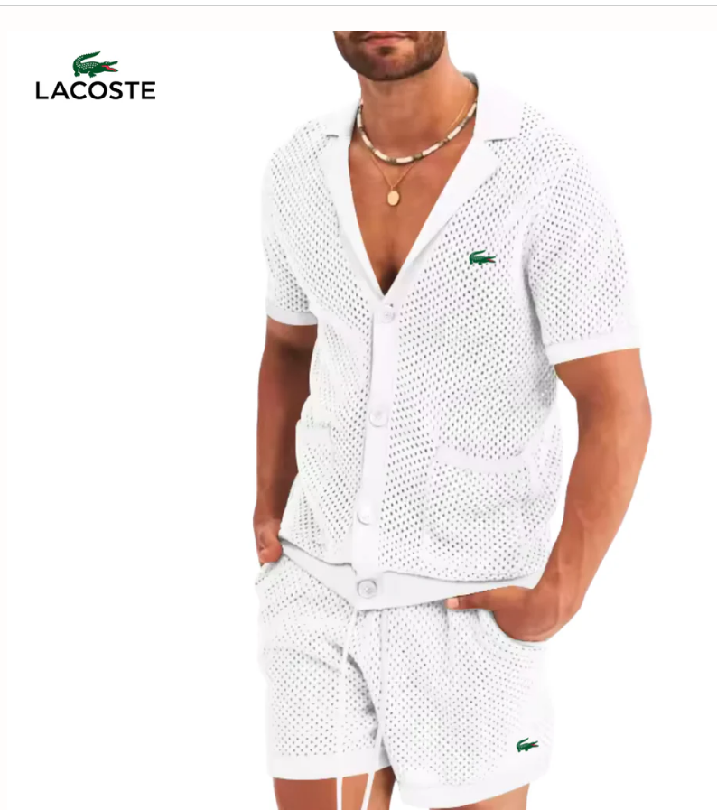 Men's Casual Short-Sleeve Polo Shirt & Shorts Set