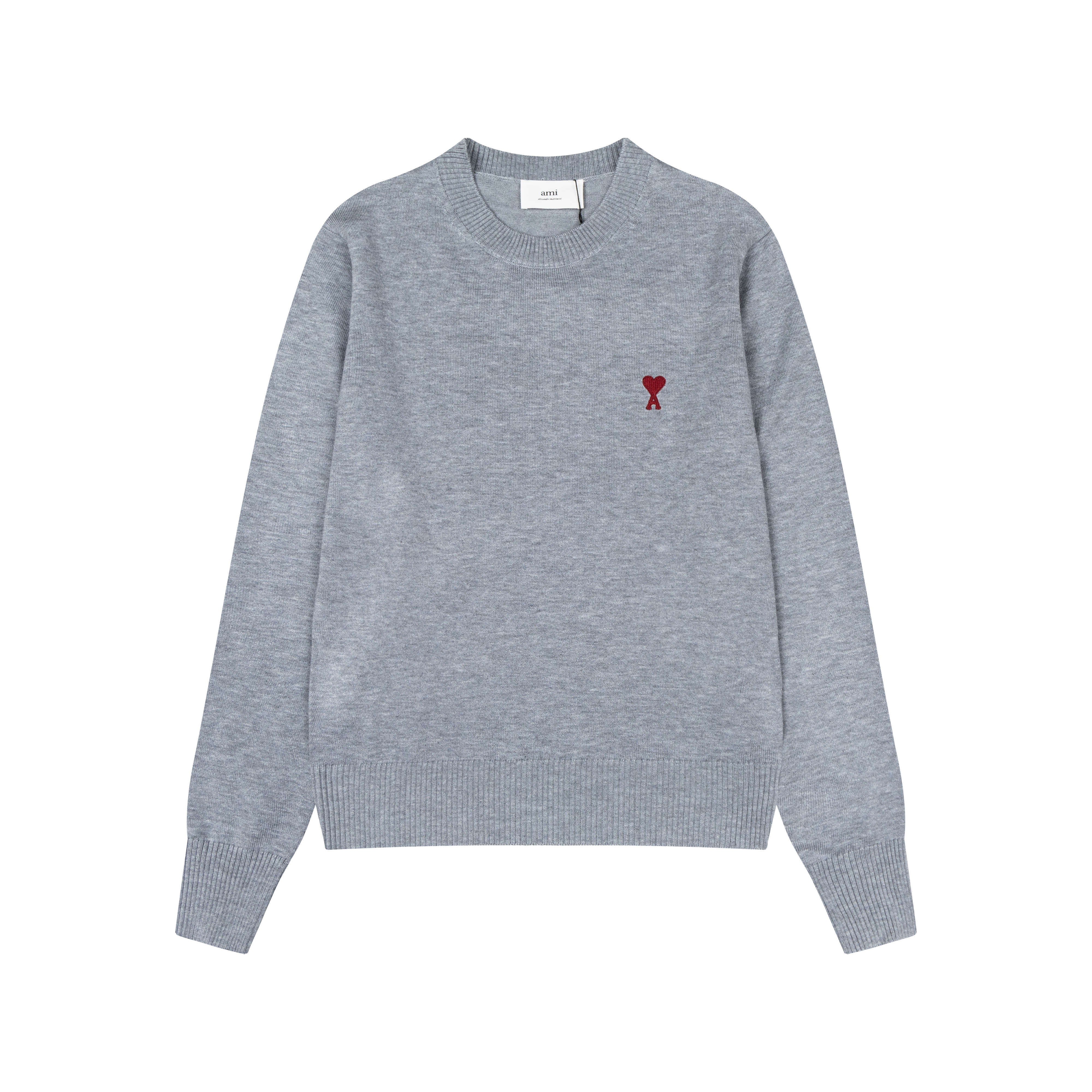 AMI SS26 Pure Cotton Embroidered Knitwear