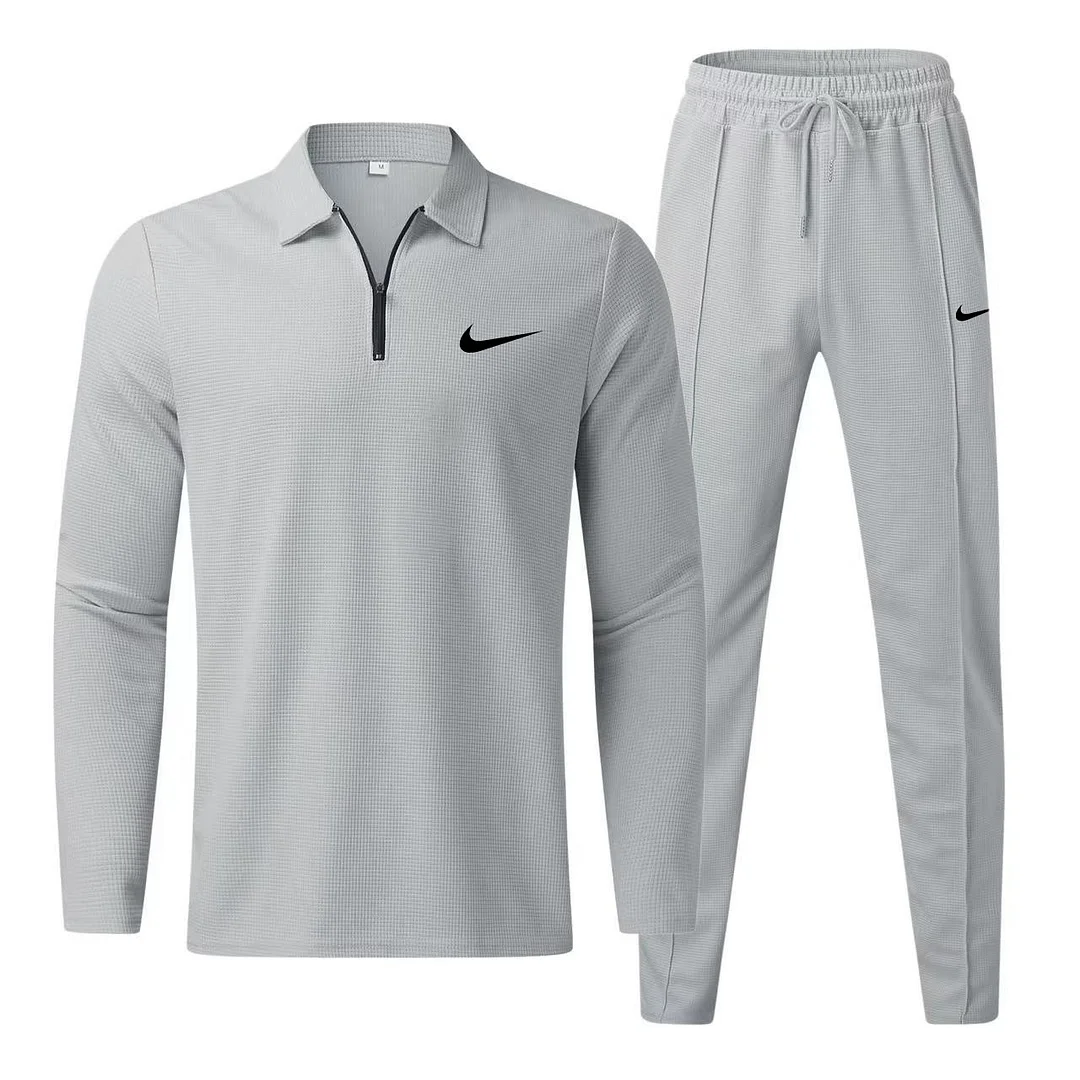 Men's Fashion Casual Polo Shirt Trousers Sports Suit