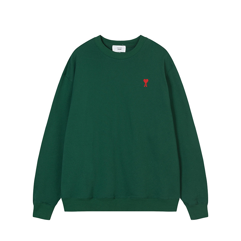 AMI SS26 Crewneck Sweatshirt with Heart Embroidery