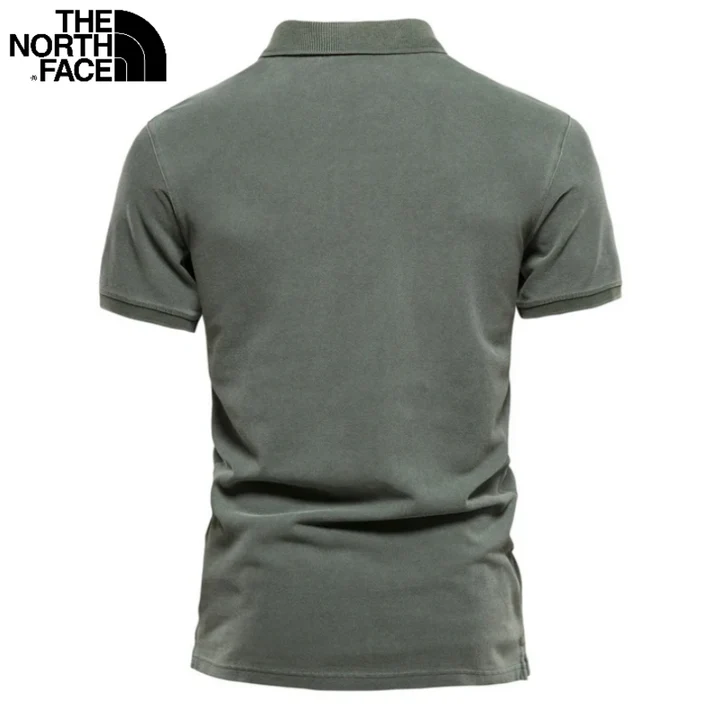 Men's Piqué Cotton Polo with Shirt Collar