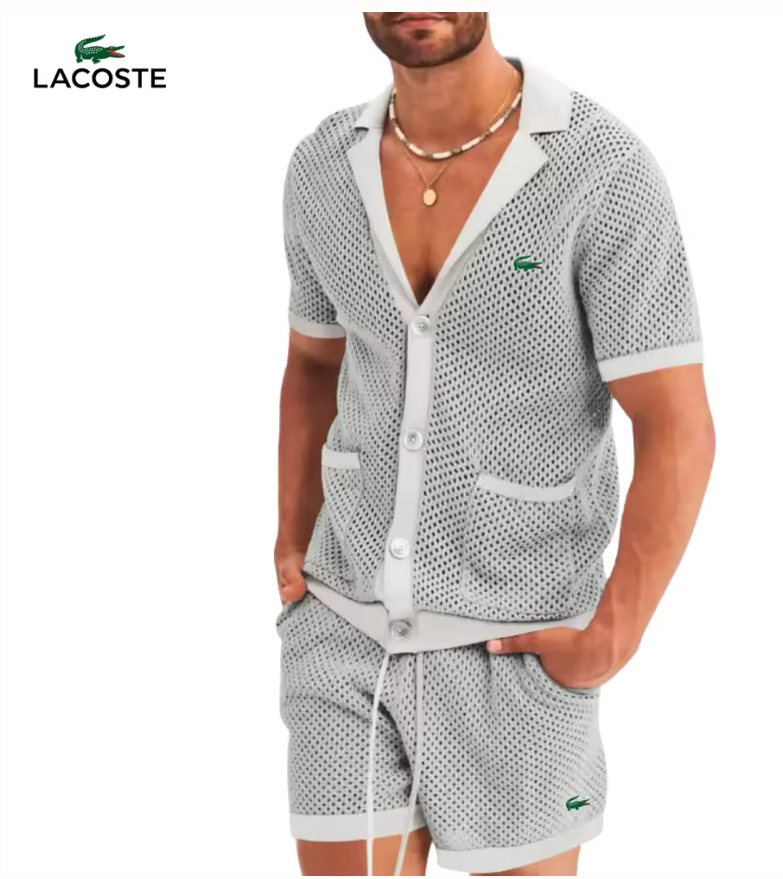 Men's Casual Short-Sleeve Polo Shirt & Shorts Set