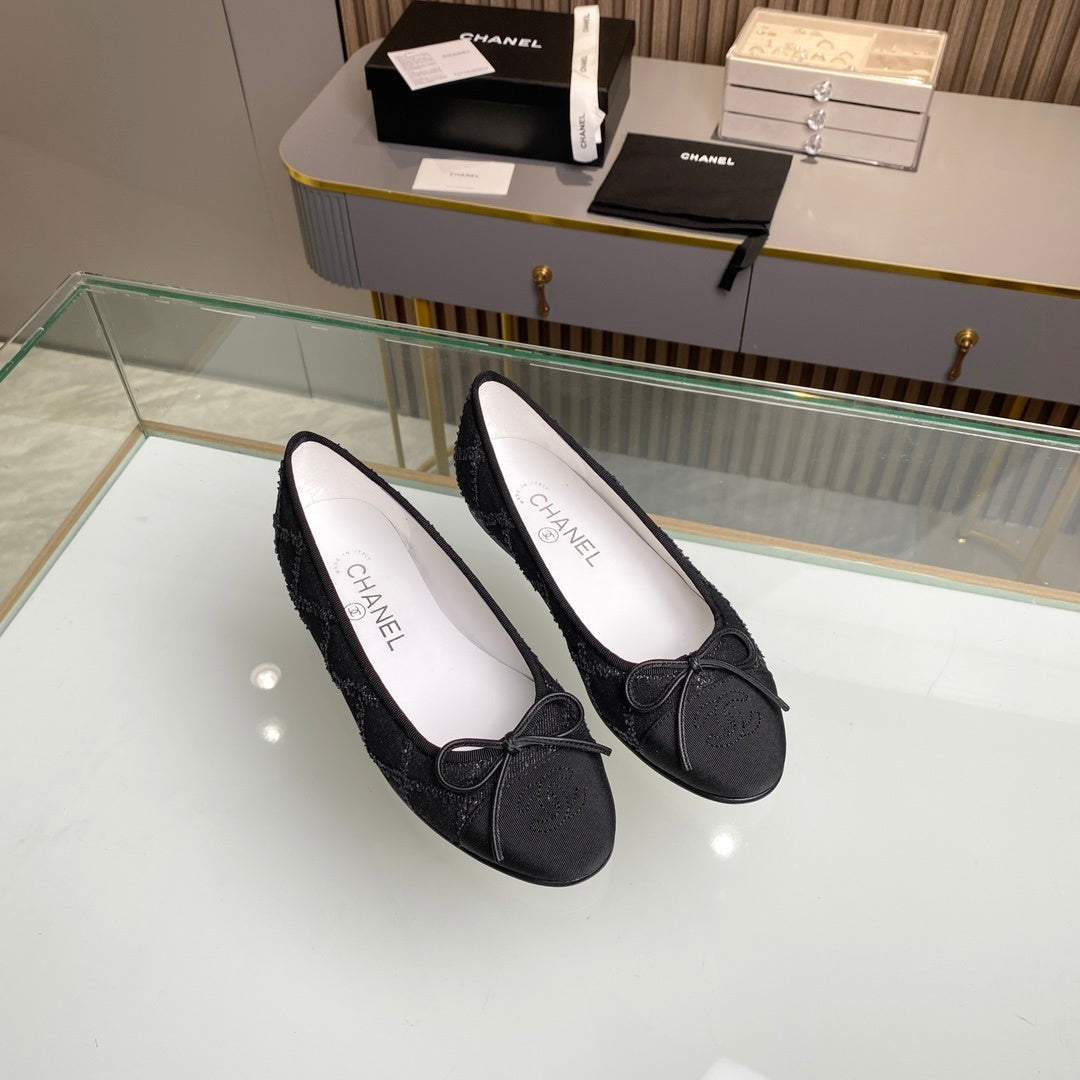Chanel classic ballet shoes with cowhide sole VIP  1：1