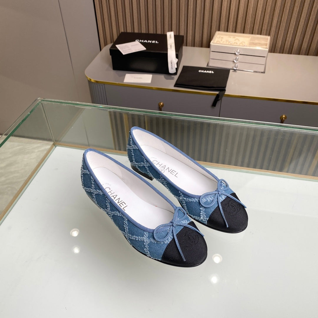 Chanel classic ballet shoes with cowhide sole VIP  1：1