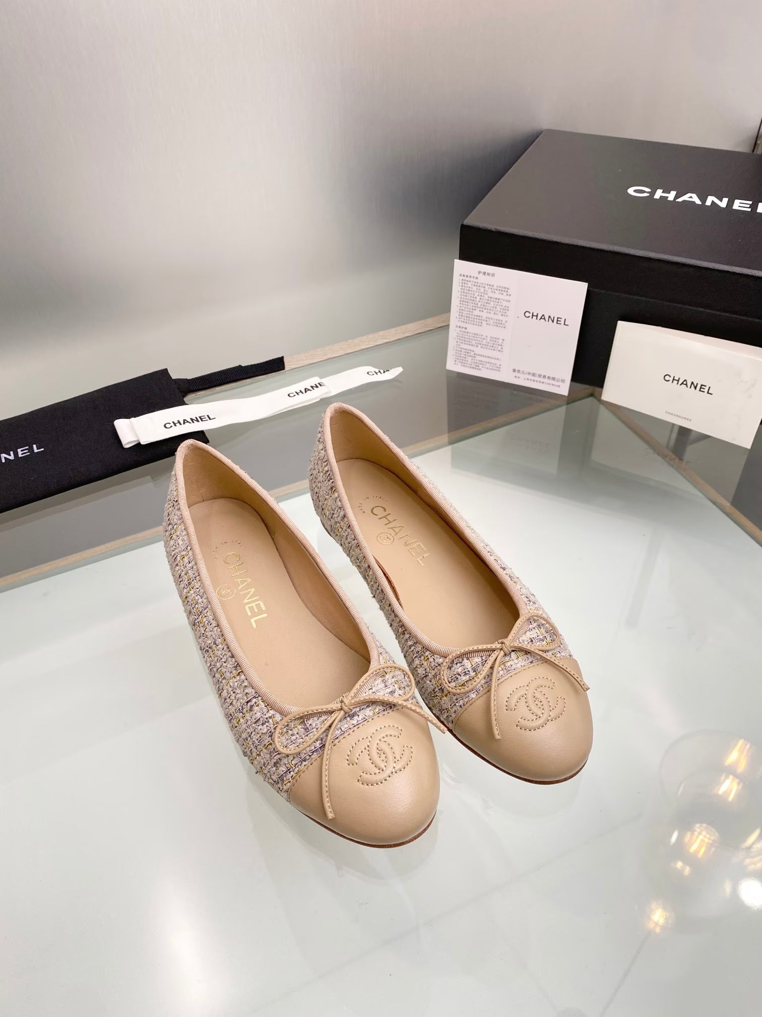 Chanel classic ballet shoes with cowhide sole VIP  1：1
