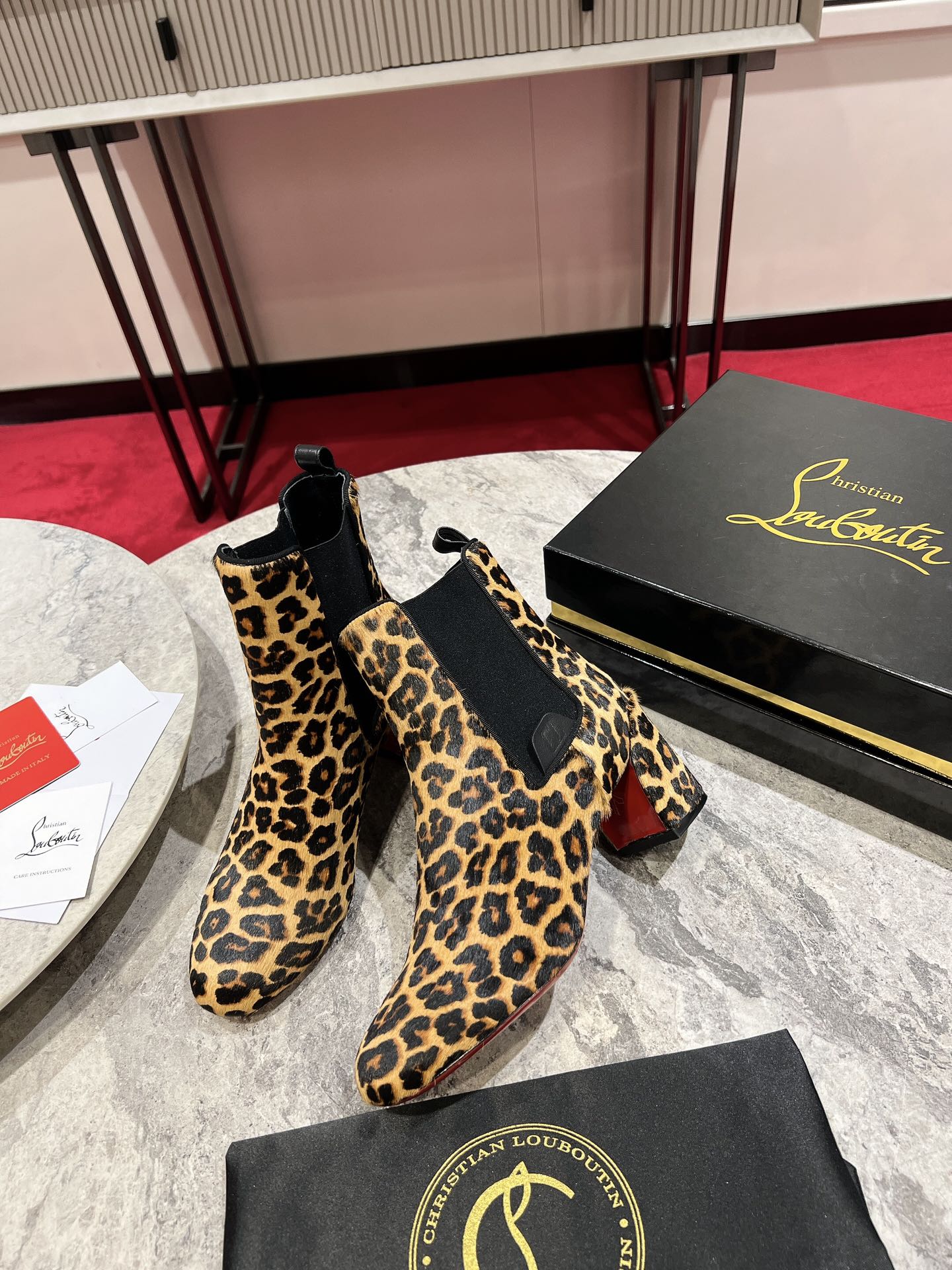 Christi* Loubout* 1:1 VIP  Top quality new leopard print boots