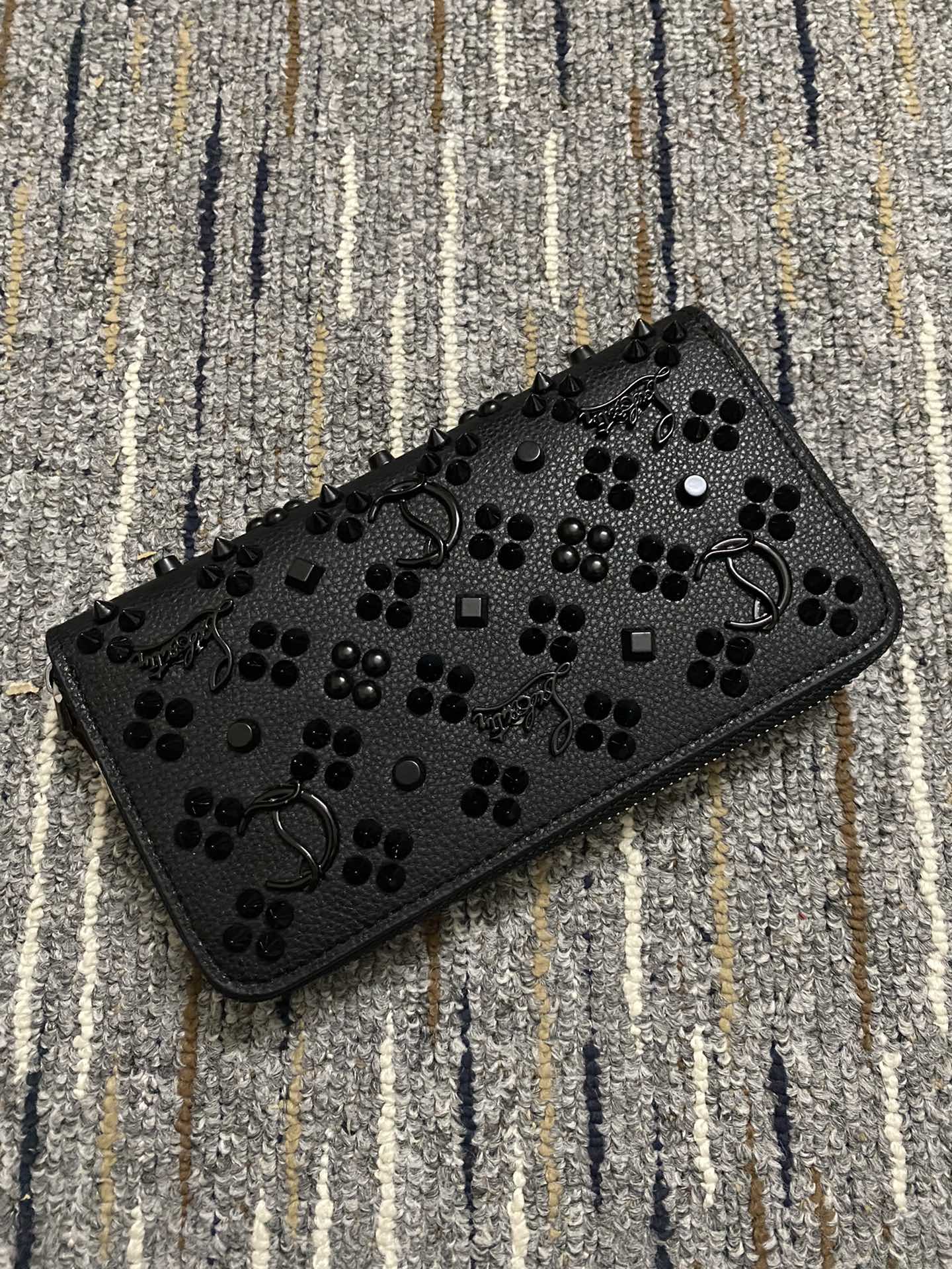 Christi** Loubout** Black Zip Around Wallet